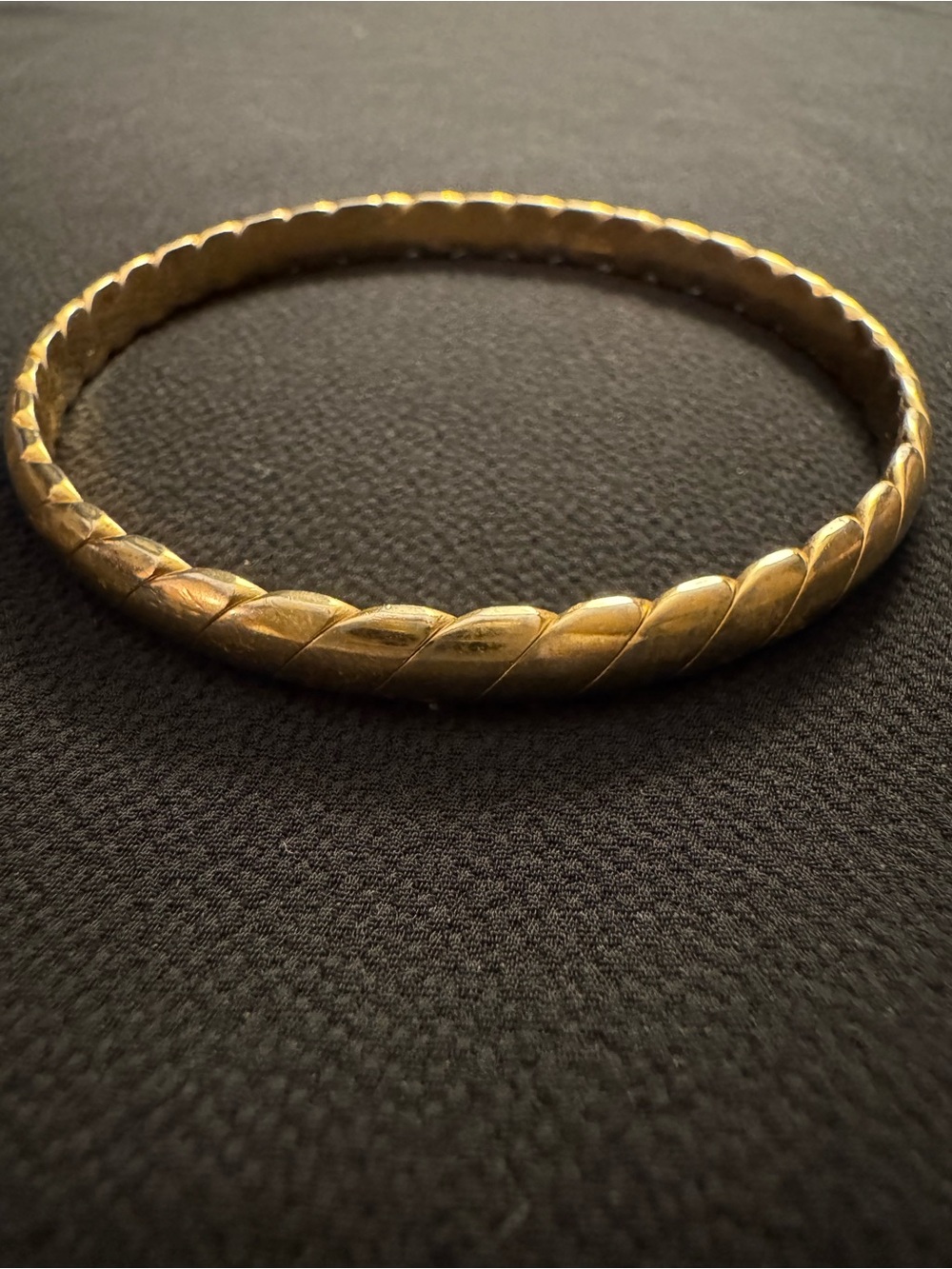 Vintage Monet Gold Tone Twisted Rope Textured Bangle Bracelet